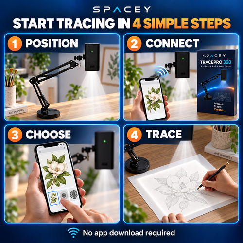 SPACEY TracePro 360° Wireless Art Projector